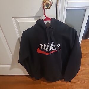 Nike Mens Small Distressed Spelled Out Big Swoosh Logo Hoodie Sweatshirt